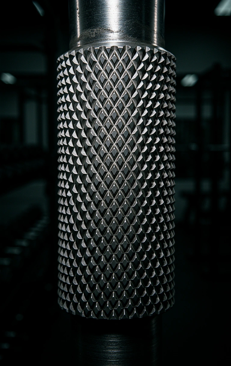 Heavy steel gym equipment focus